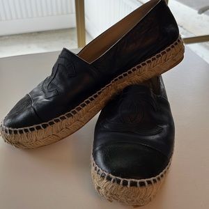 Chanel Navy & Black lambskin Espadrilles